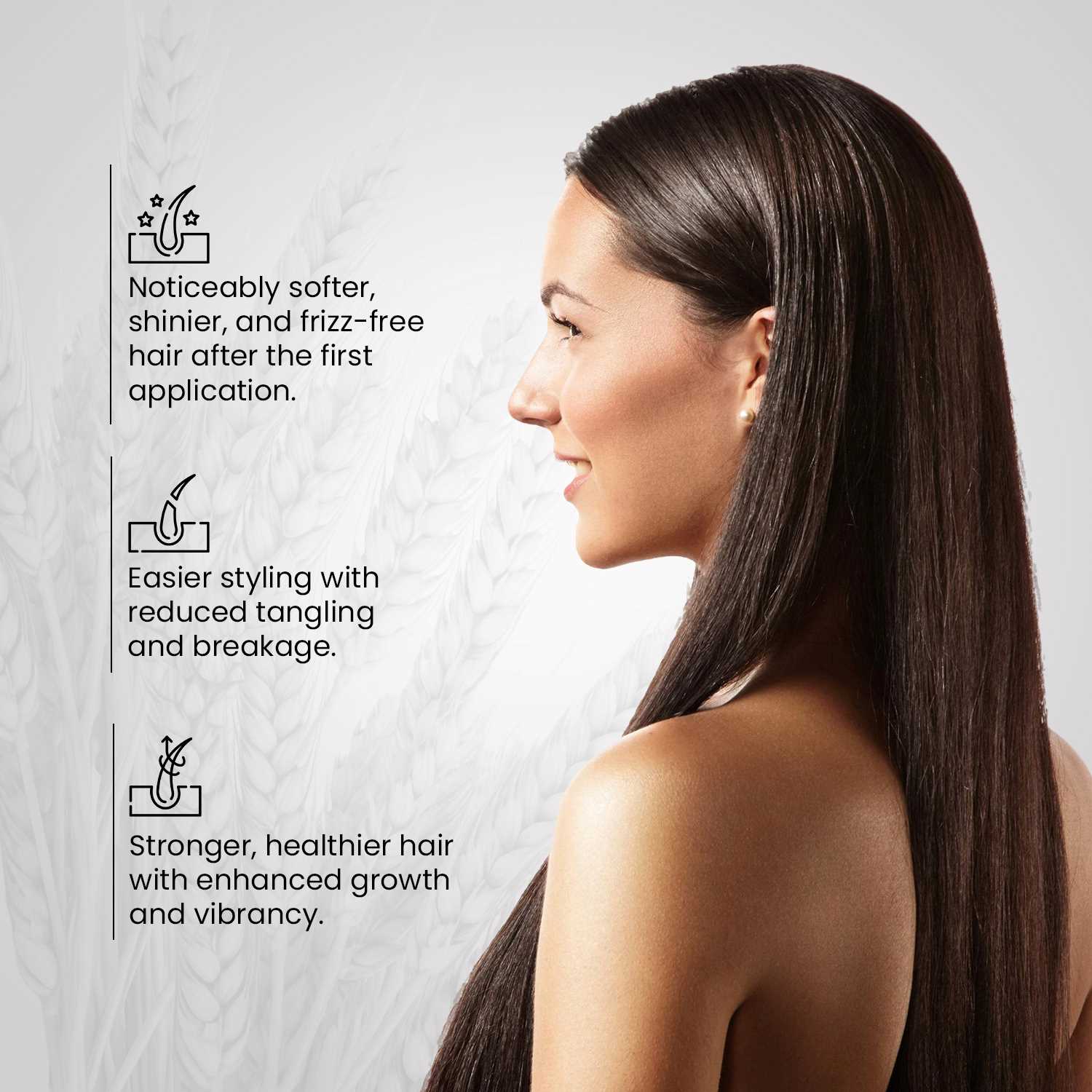 Hair Serum - Wheat Germ and Vitamin E For Soft And Shiny Hair 30ML Softens Hair | Reduces Frizz and Tangles | Boosts Growth