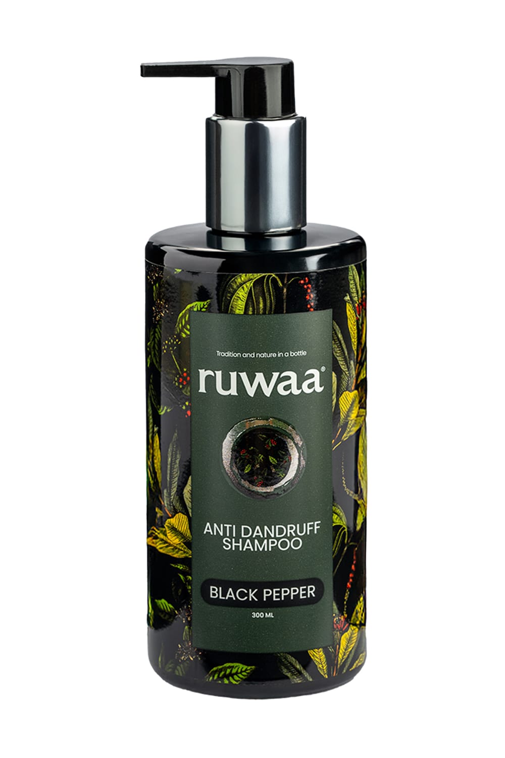 Ruwaa Anti-Dandruff Shampoo with Black Pepper Clinically Proven to Eliminate Dandruff | Soothe Itchy Scalp | Inhibit 100% of Dandruff-Causing Agents